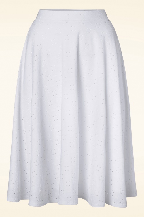 Vintage Chic for Topvintage - Mandy Swing Skirt in White