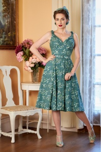 Miss Candyfloss - Klarita Gia Ärmelloses Baumwoll Kleid in Emerald