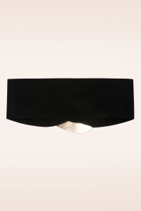 20to - Gold Buckle Suede Belt in Black 2
