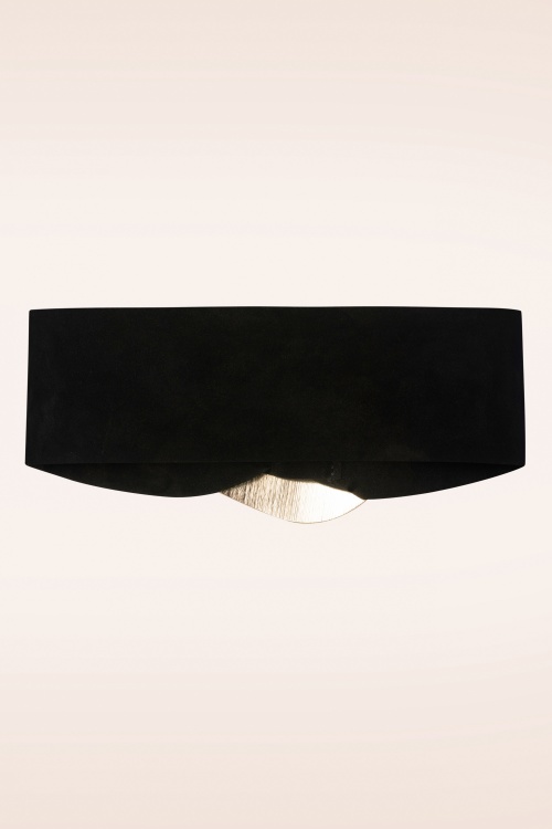 20to - Gold Buckle Suede Belt in Black 2