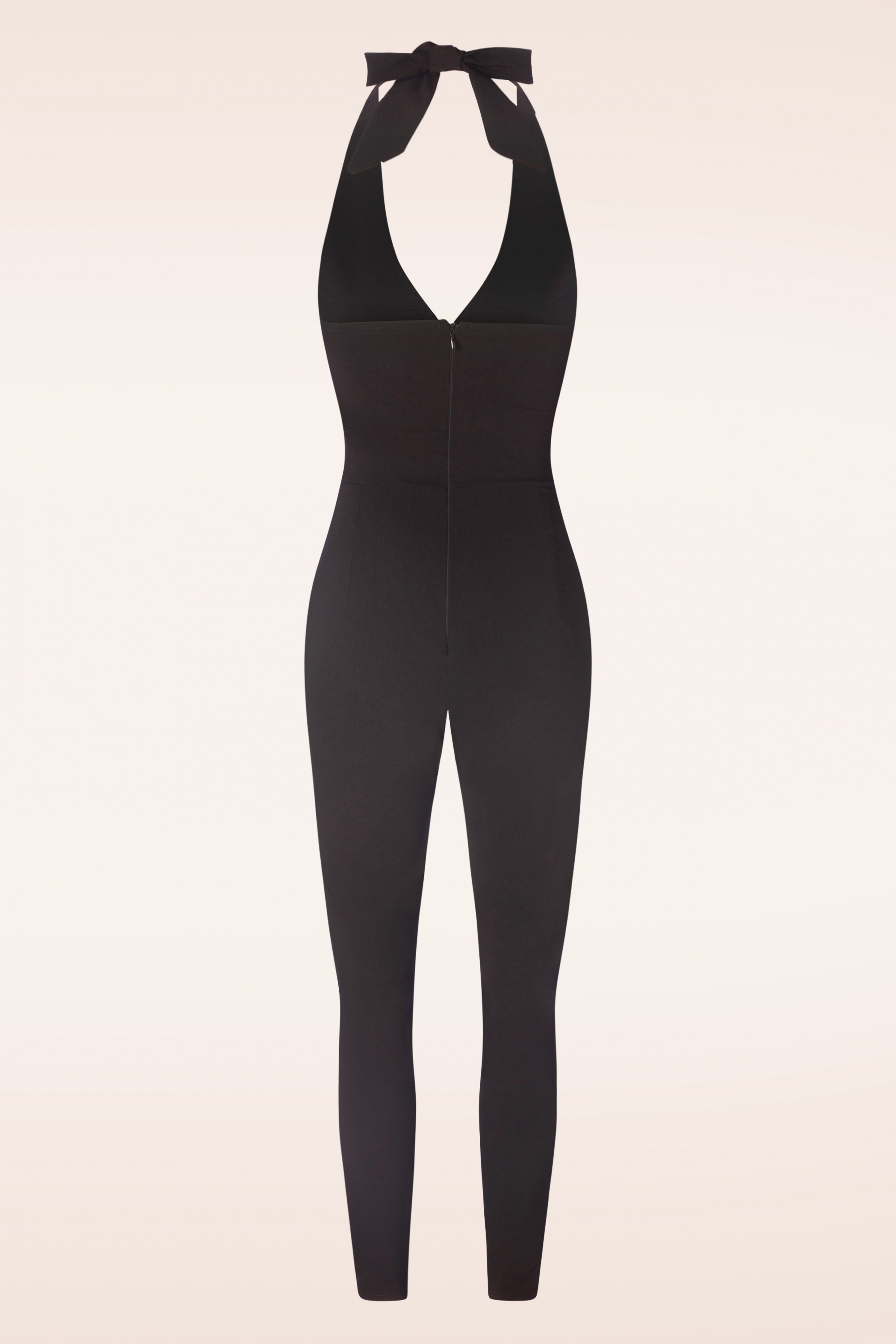 Vintage Chic for Topvintage - Cher halter jumpsuit in zwart 3