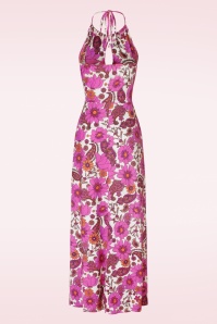 Vintage Chic for Topvintage - Polly maxi jurk in wit en roze 4