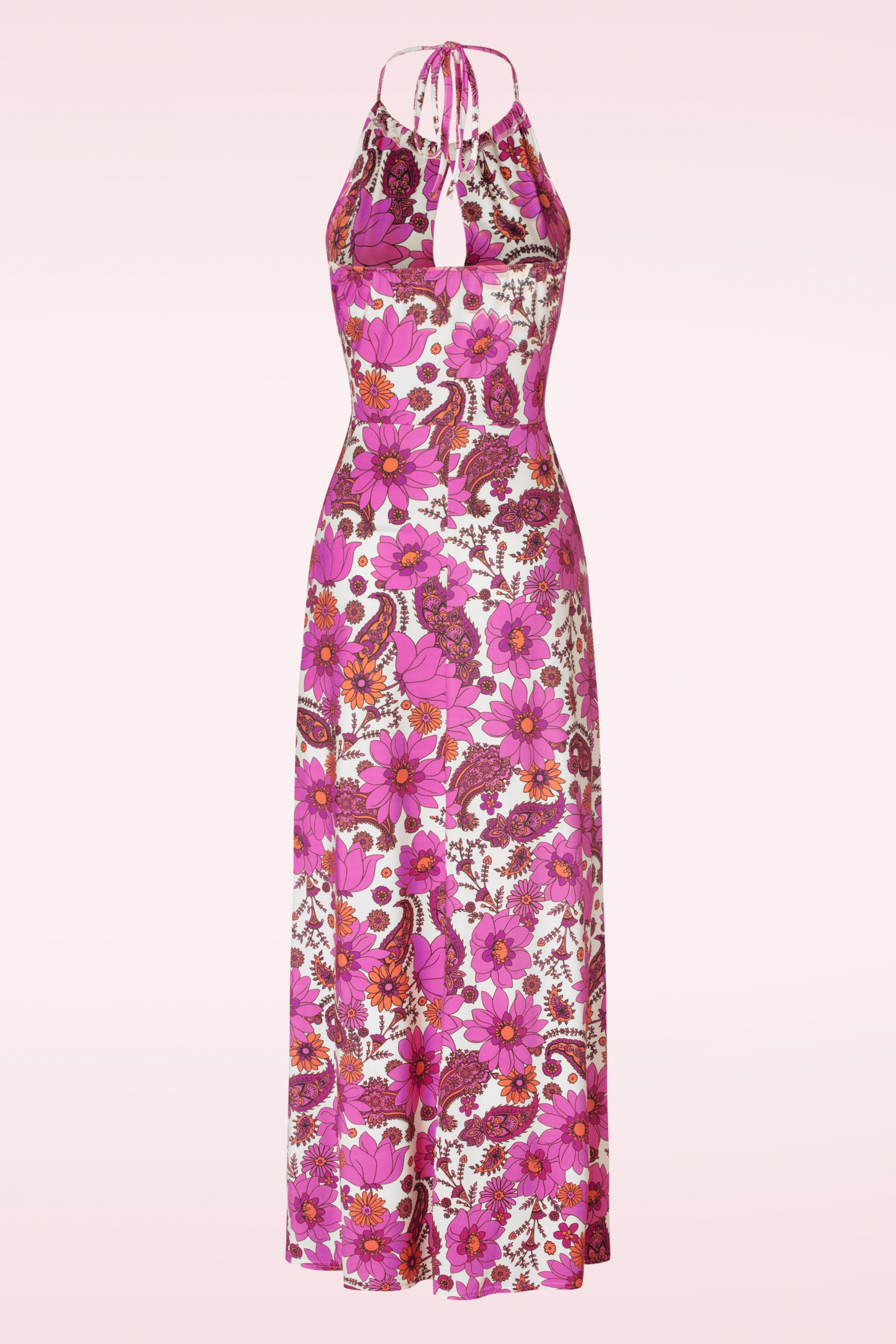 Vintage Chic for Topvintage - Polly Maxi Dress in White and Pink 4