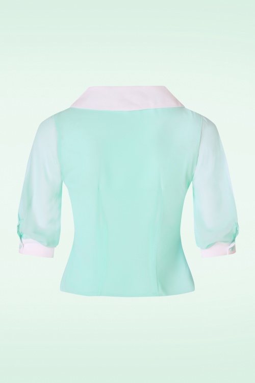 Miss Candyfloss - Sacha Mai sheer organza blouse in mint 4
