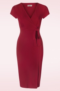 Vintage Chic for Topvintage - Darcy Pencil Dress in Deep Red