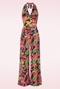 Vintage Chic for Topvintage - Mahalo Jumpsuit in Black and Multi 3