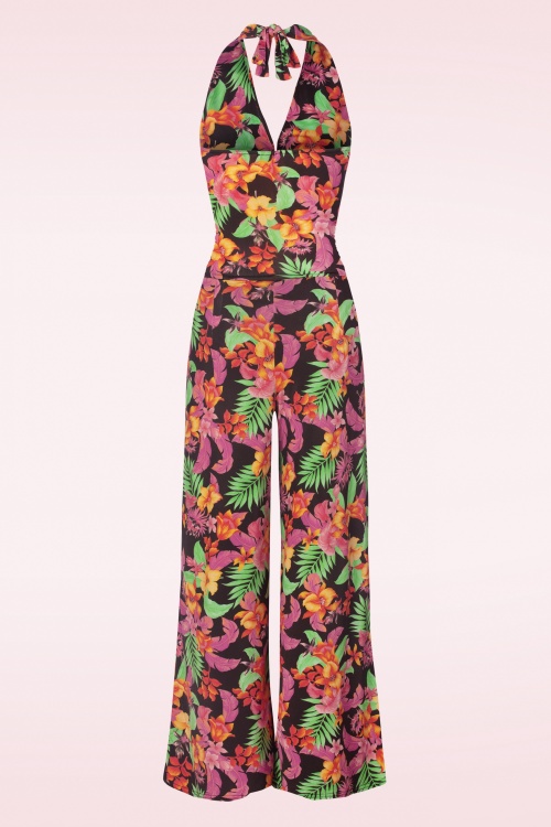 Vintage Chic for Topvintage - Mahalo Jumpsuit in Black and Multi 3