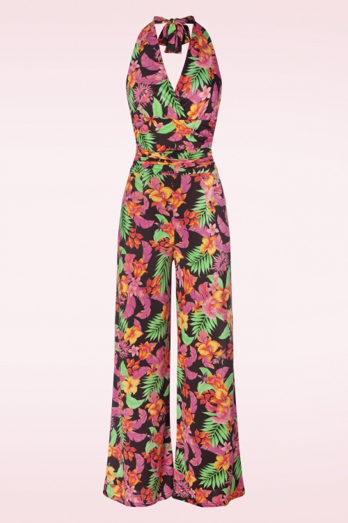Vintage Chic for Topvintage - Mahalo Jumpsuit in Black and Multi