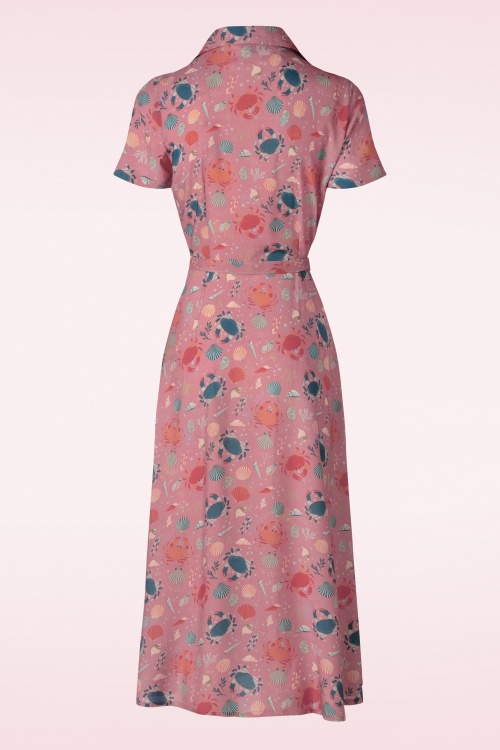 Banned Retro - Summer shell jurk in roze 2