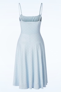 Vintage Chic for Topvintage - Poppy polka swing jurk in lichtblauw 3