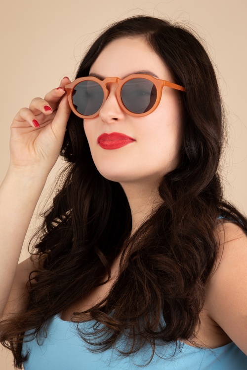 Collectif Clothing - Sherry Round Sunglasses in Orange 2
