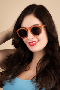 Collectif Clothing - Sherry Round Sunglasses in Orange