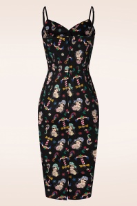 Banned Retro - Anchor Pin Up Pencil Dress in Black 3