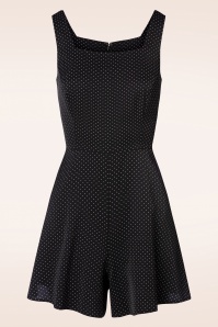 Banned Retro - Spotty Playsuit in Black and White