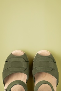 Lotta from Stockholm - Loretta Leather Clogs in Olive 3