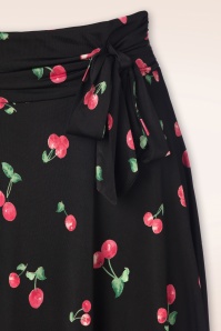 Vintage Chic for Topvintage - Ally Cherry Print Swing Skirt in Black 3
