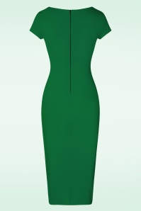 Vintage Chic for Topvintage - Effen jurk in smaragdgroen 2