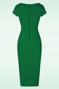 Vintage Chic for Topvintage - Robe Unie en Vert Émeraude 2