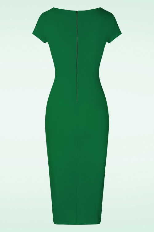 Vintage Chic for Topvintage - Schlichtes Kleid in Smaragdgrün 2