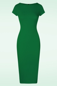 Vintage Chic for Topvintage - Robe Unie en Vert Émeraude