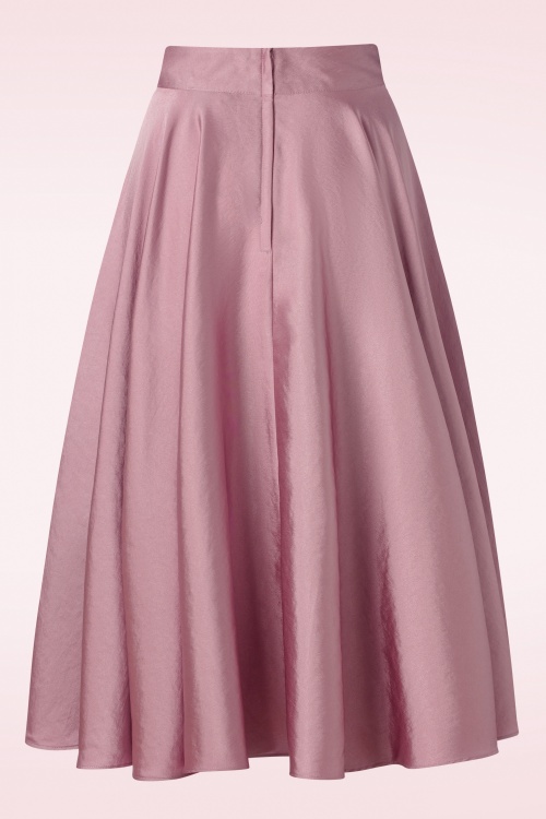 Banned Retro - Summer Silky Skirt in Pink 2