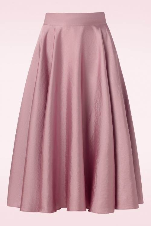 Banned Retro - Summer Silky Skirt in Pink