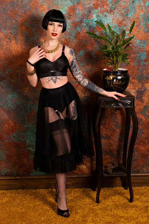What Katie Did - Sandra Frilly Petticoat in Black 2