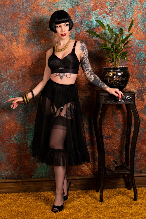 What Katie Did - Sandra Frilly Petticoat in Black