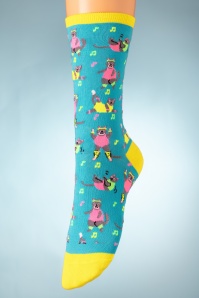 Socksmith - Jazzercize katten sokken in blauw