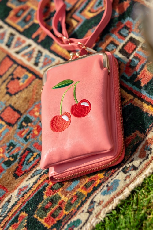 Banned Retro - Cherry Pie Cross Body Phone Bag in Black