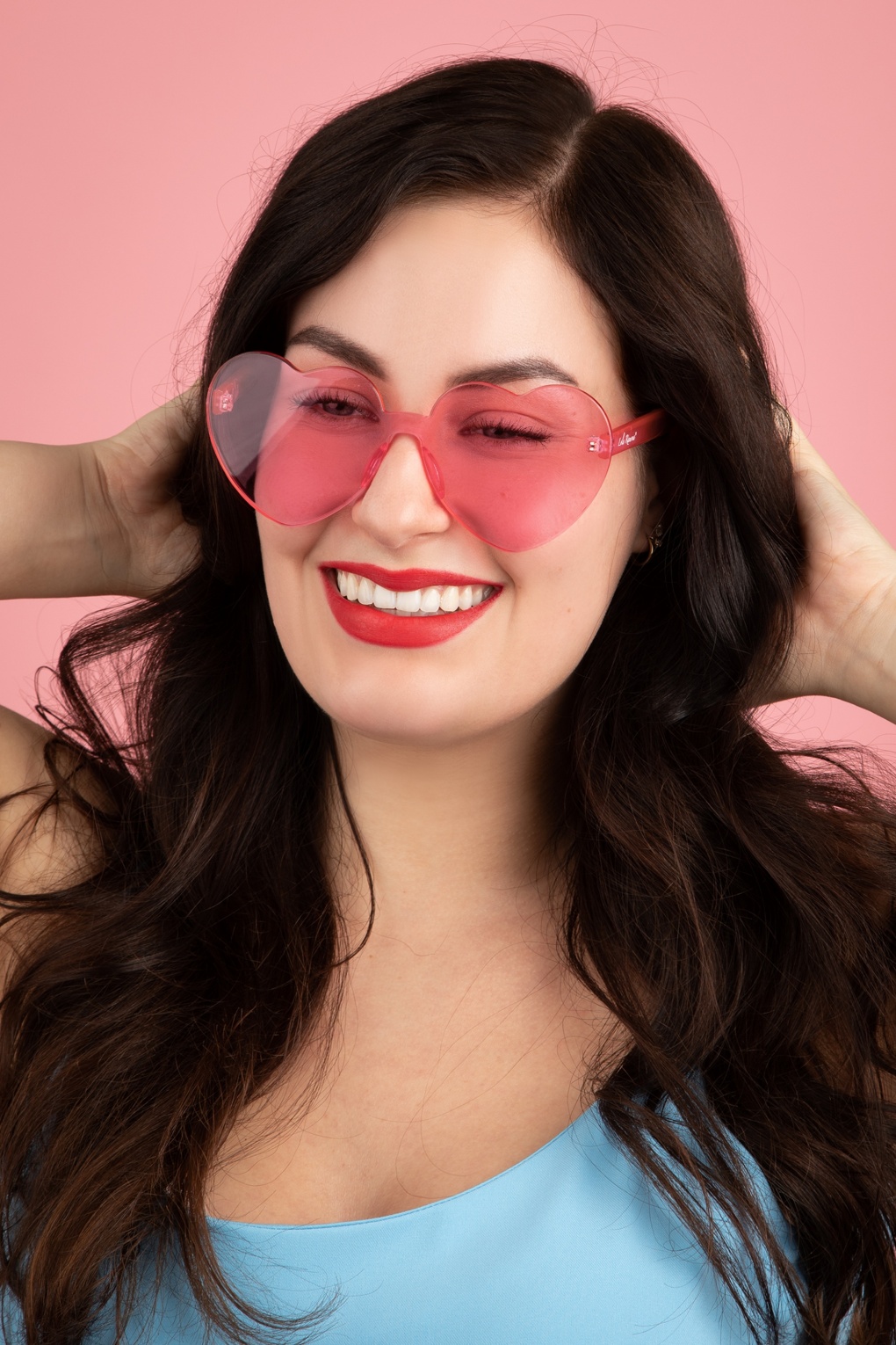 Lola Ramona Heart Shades in roze | Shop bij Topvintage