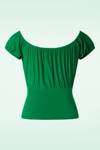 Vintage Chic for Topvintage - Belinda Off Shoulder Top in Green 2