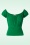 Vintage Chic for Topvintage - Belinda off-shoulder top in groen