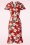 Vintage Chic for Topvintage - Katie penciljurk met bloemenprint in warm rood 2
