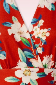 Vintage Chic for Topvintage - Katie penciljurk met bloemenprint in warm rood 3