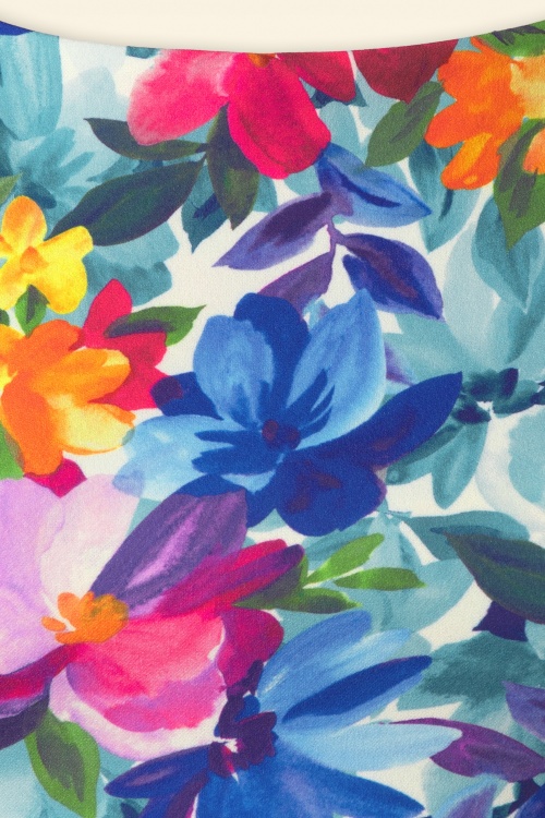 Vintage Chic for Topvintage - Reva Swingjurk met bloemenprint in meerdere kleuren 4