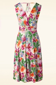 Vintage Chic for Topvintage - Jane Tropical Florals Swing Dress in White 2