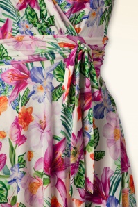 Vintage Chic for Topvintage - Jane Tropical Florals Swing Kleid in Weiß 3