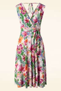 Vintage Chic for Topvintage - Jane Tropical Florals Swing Kleid in Weiß