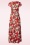 Vintage Chic for Topvintage - Rinda bloemen maxi jurk in warm rood 2