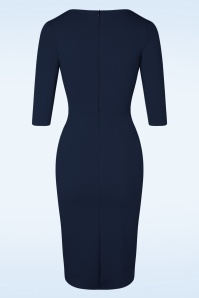 Vintage Chic for Topvintage - Nehla Pencil Dress in Navy 2