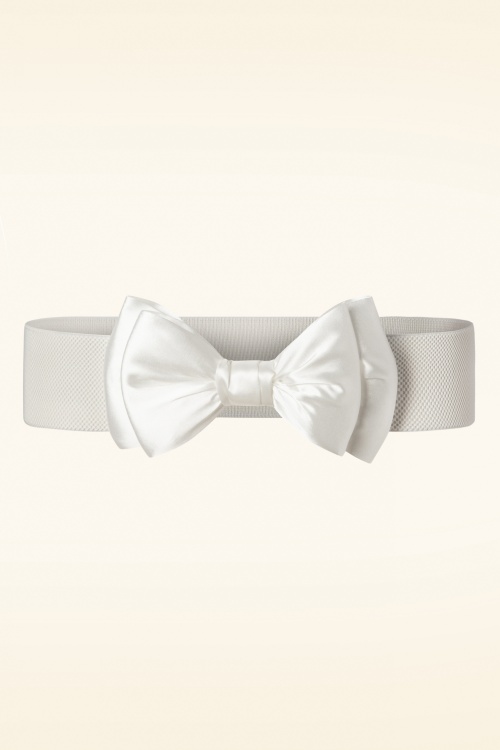 Banned Retro - Wow to the Bow Belt in Ivory