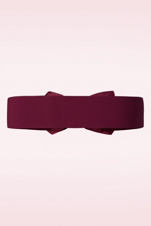 Banned Retro - Wow to the Bow Belt in Burgundy 2