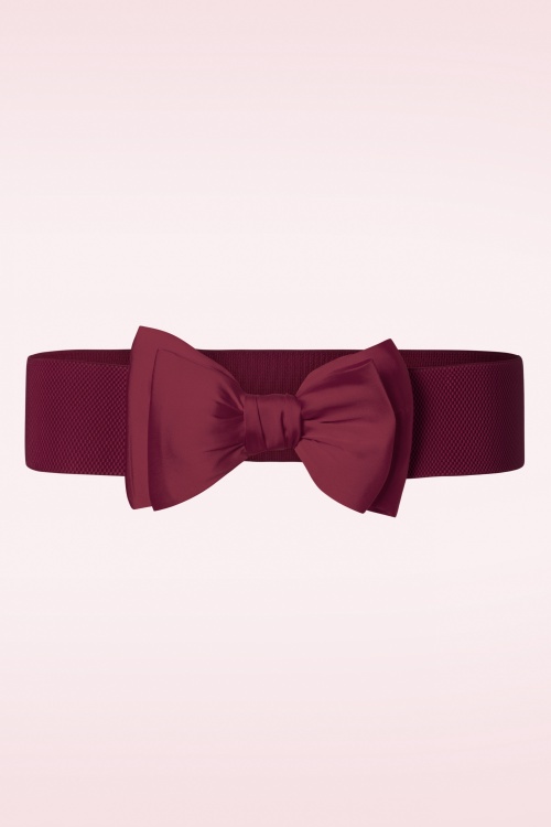 Banned Retro - Wow to the Bow Belt in Burgundy