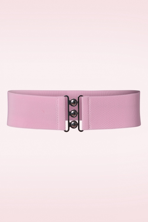 Banned Retro - Lauren Vintage Stretch Belt in Light Pink