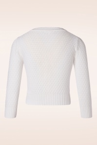 Mak Sweater - Jennie Cardigan Années 50 en Blanc 2