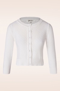 Mak Sweater - Jennie Cardigan Années 50 en Blanc