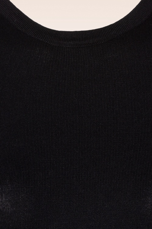 Mak Sweater - Debbie Short Sleeve Sweater Années 50 en Noir 3