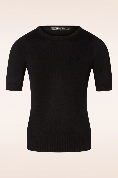 Mak Sweater - Debbie trui met korte mouwen in zwart