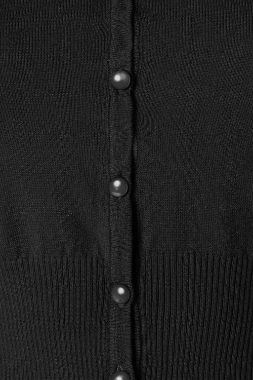 Mak Sweater - Nyla Cropped Cardigan Années 50 en Noir 3